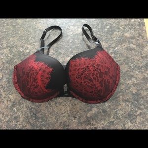 *2/$15* VS black and red lace push-up bra